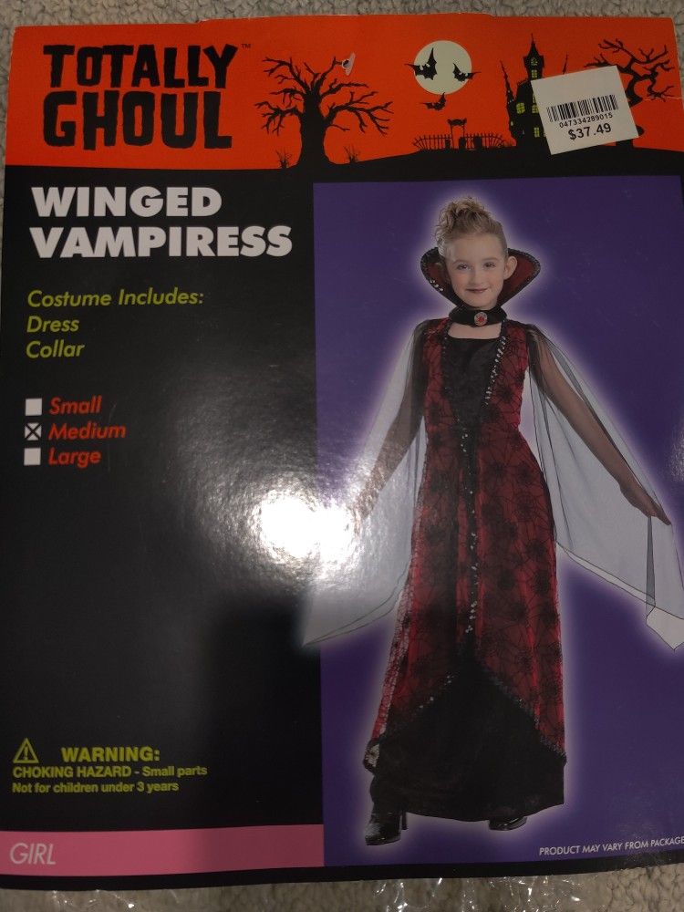 Winged Vampiress Girls Costume (Medium)