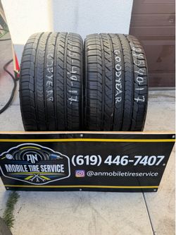 2 USED TIRES 245/40/17 GOODYEAR EAGLE SPORT ALL SEASON $160 CASH PRICE MOUNTED & BALANCE