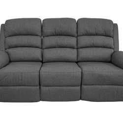 Brand New Light Or Dark Gray/Brown/Navy Linen Manual Reclining Sofa
