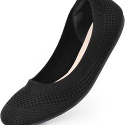 Women's Ballet Flats Shoes Round Toe Slip On Knit Casual Dress Shoes size:7#9#