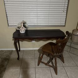 Antique table with chair