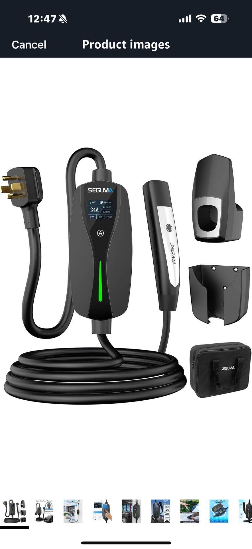 highlights 【Plug & Play with Dryer Plug NEMA 14-30】 SEGUMA 24A nema 14-30 tesla level 2 charger is equipped with dryer plug NEMA 14-30, it's perfectly