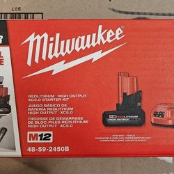 Milwaukee M12 High Output Xc 5.0 Ah Battery And Charger