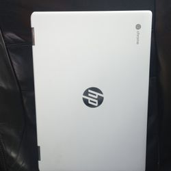 HP Chromebook 360 White Cracked Screen But Works 