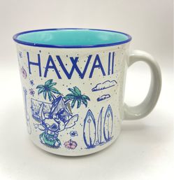 Disney Lilo & Stitch HAWAII Coffee Mug Ceramic Jumbo 20 oz. Aloha Hula Surf, Navy, Turquoise