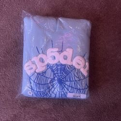 sp5der hoodie sky blue 