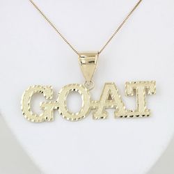 10k Yellow Gold Custom Diamond-Cut GOAT Pendant