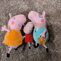 Peppa Pig w/ Mom & Dad Plush Toys