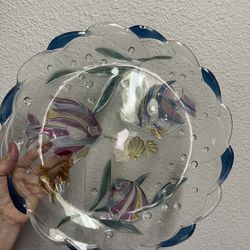Glass Platters Fish Design