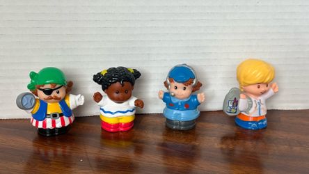 (4) Fisher-Price Little People figure set featuring four distinct community and adventure-themed