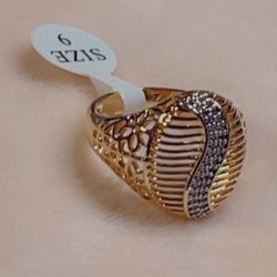 Bitone Plate Design Ring -size 9