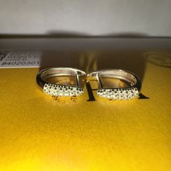 BLACK FRIDAY SALE 925 Sterling Silver Moissanite huggie Earrings