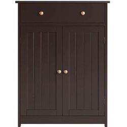 Free-Standing Bathroom Cabinet Storage Cabinet with 1 Drawer 2 Doors, Adjustable Shelf, 24in L x 12in W x 31.5in H