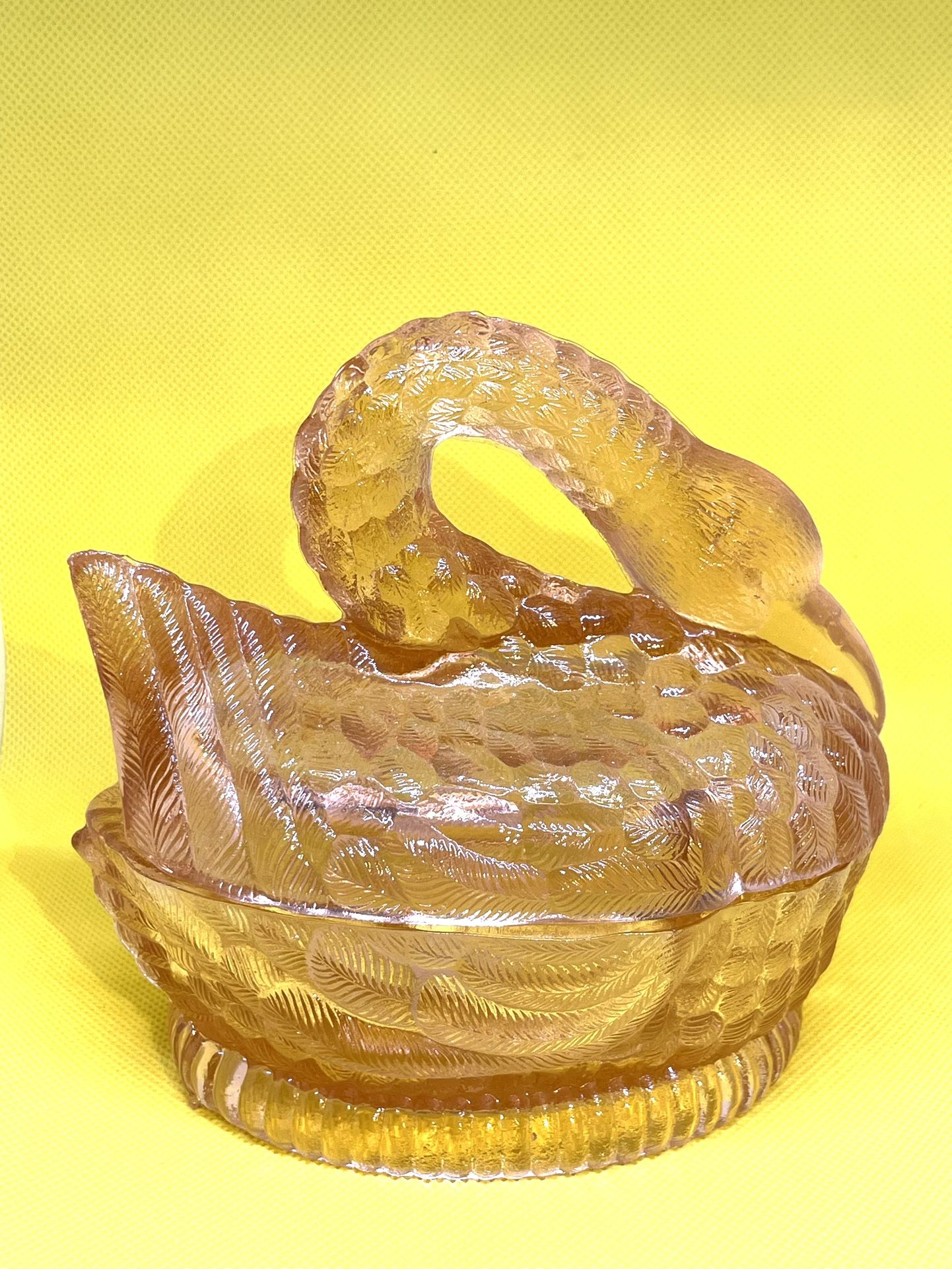 Vintage Depression Glass Swan Dish