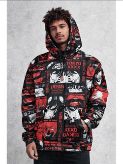 Drill Clothing Co. Oh Snap! Tokyo Japan Anime Merch Hoodie Pullover All Over Print Size XL and L