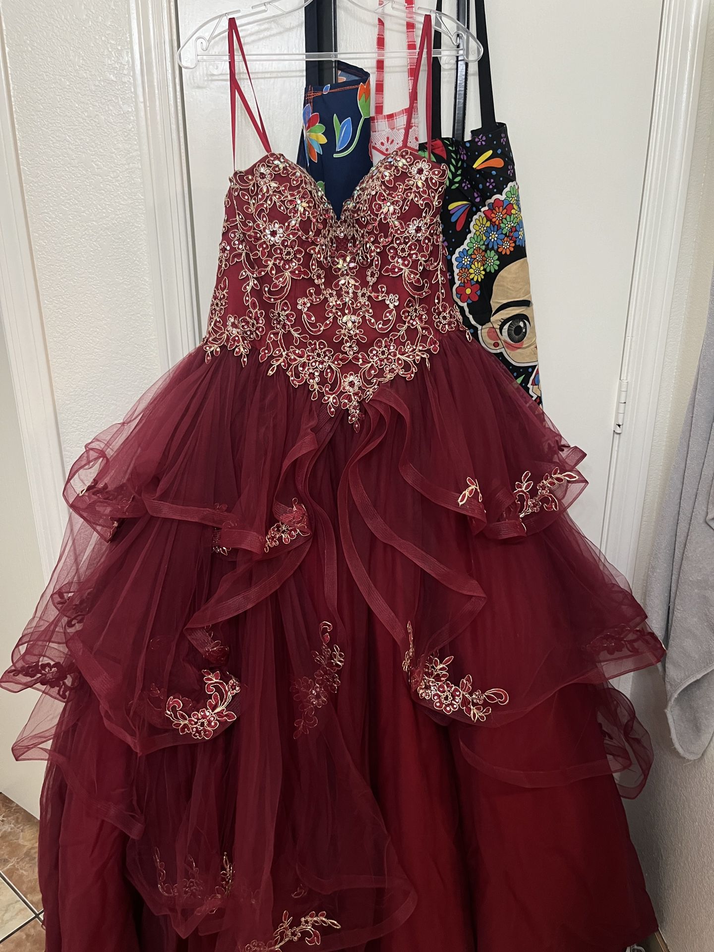 Maroon Quinceañera Dress 