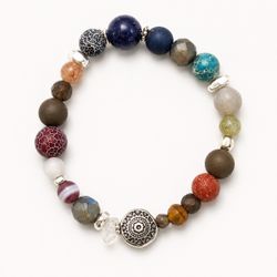 Natural Stone Beaded Stretch Bracelet – Multicolor