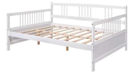 Full Size white daybed frame with drawers