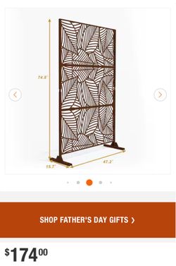Shop Uixe 47 in. W x 75 in. H Galvanized Steel Garden Fence Outdoor Privacy Screen Garden Screen Panels in Reddish Brown (Thin)