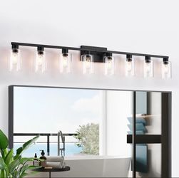 Modern Black 8 Light Bathroom Vanity Light Bath