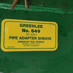Greenlee 649 Pipe Adapter  Sheave