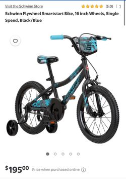 Schwinn smartstart flywheel black and teal 16” bike