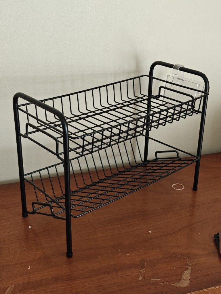 Moving sale! 2 Tier Fruit Basket for kitchen, Metal Standing Shelf Space Saver,storage rack