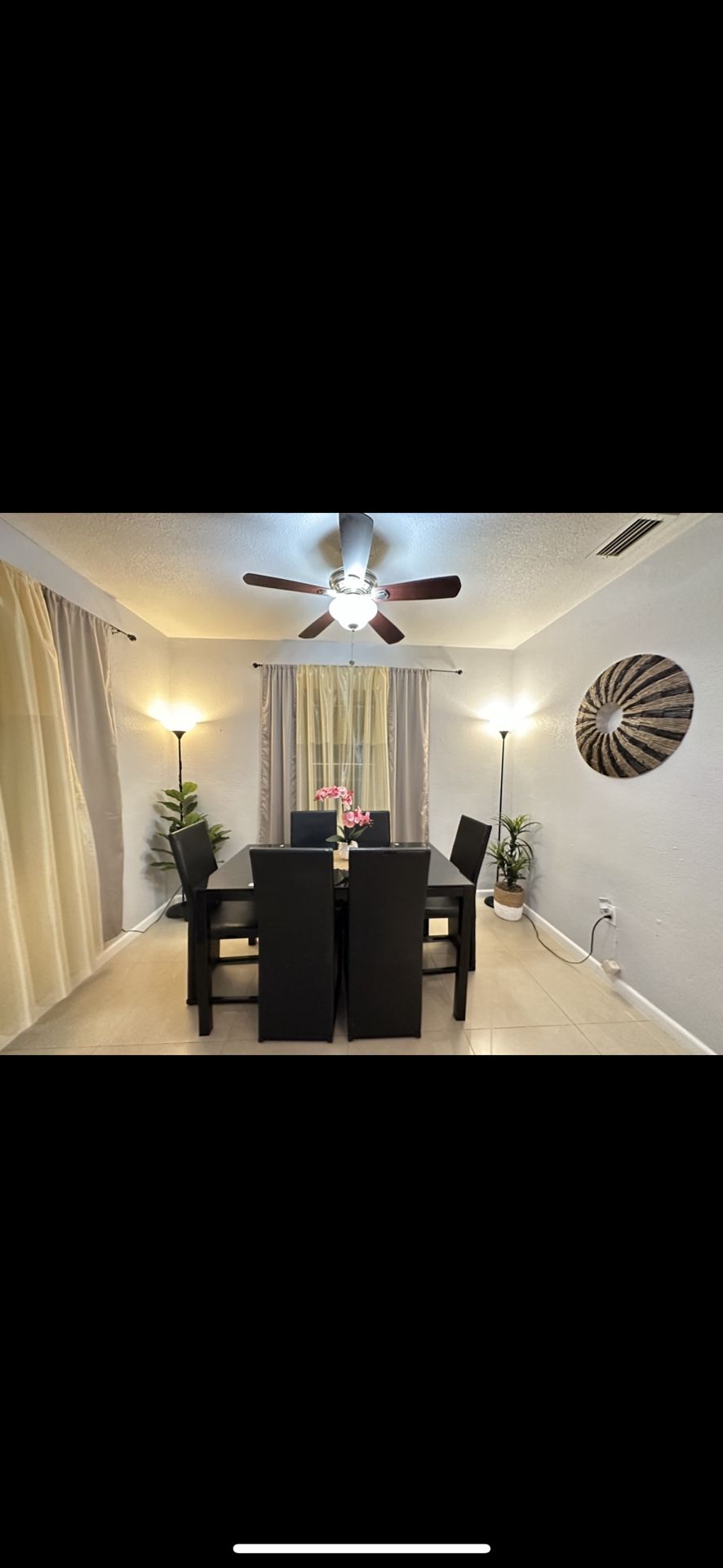 Black Glass Metal Sturdy Dining Table With 4 Chairs for Sale in Miami ...
