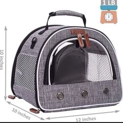 Pet carrier backpack for bird or small animal foldable