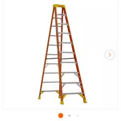 10 ft. Fiberglass Step Ladder (14 ft. Reach Height) 300 lb. Load Capacity Type IA Duty Rating