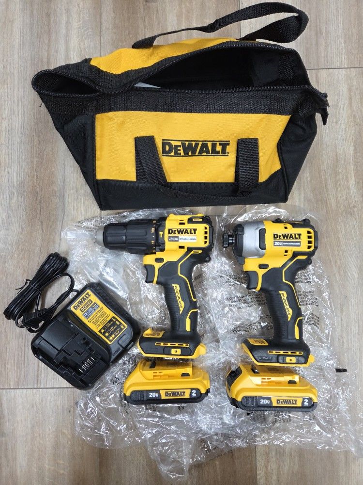 NEW DeWalt 20V Brushless Hammer Drill & Impact Driver Combo Kit
