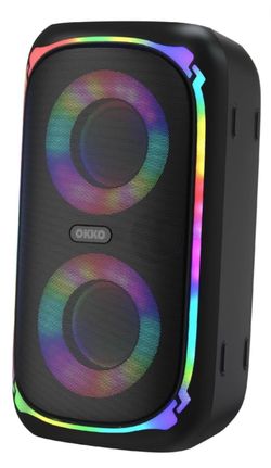 OKKO Sonic Bass V4 Portable Bluetooth Speaker - Wireless Party Speaker with Deep Bass, Karaoke Speaker with Microphone Port, LED Lights, Outdoor Porta