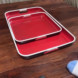 Vintage Red, Black, & White Lacquer Tray