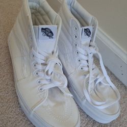 Vans Sk8-Hi True White canvas high-top sneakers 9.5US M/ 11US W