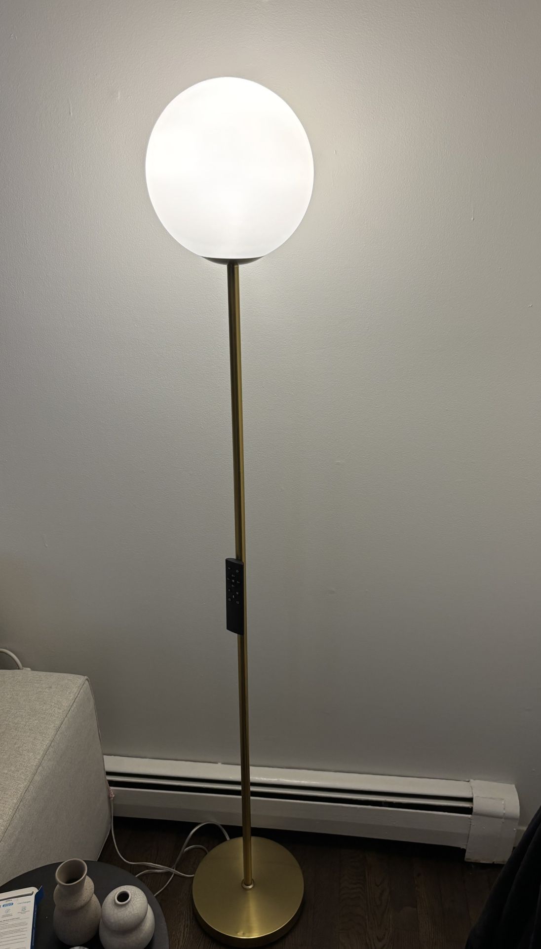 Gold brass floor lamp