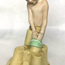 Royal Doulton Childhood Days HN2980 “JUST ONE MORE” Boy Building Sandcastle