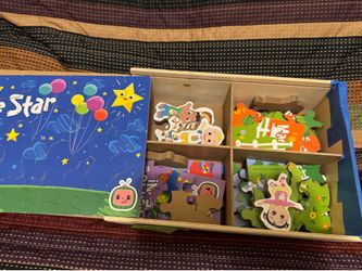 Spin Master Games, CoComelon Puzzles 4-Pack, Wooden Jigsaw Puzzles for Preschoolers