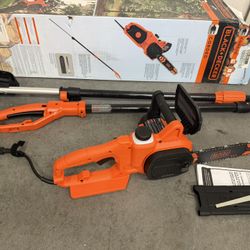 Black & Decker 10in Pole Saw / Chainsaw . Corded. Powered by extension