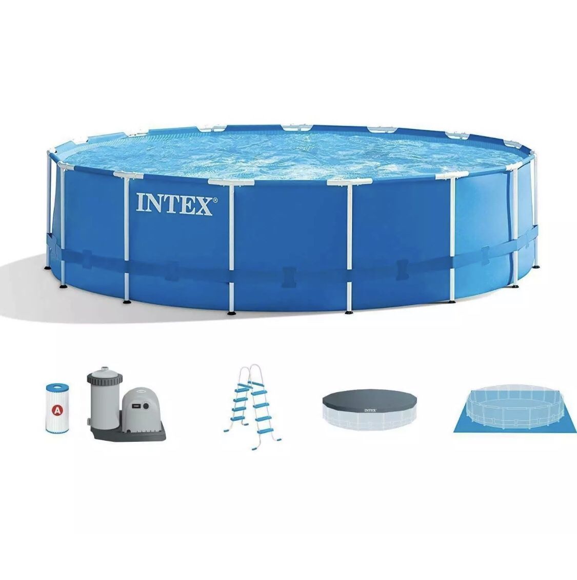 Intex 18ft x 48in Metal Frame Prism Pool COMES WITH EVERYTHING IN PICTURE