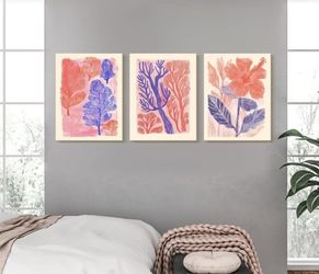 3pc Coral Wall Canvas Set