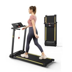 UREVO Folding Treadmill, 2.25HP 12HIIT Modes 265 lb Capacity Compact Mini Treadmill for Home Office