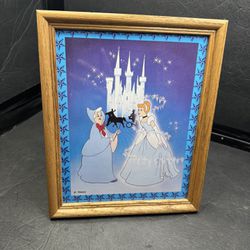 Rare Disney Cinderella Vintage Print Framed
