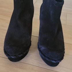 Pedro Garcia platform ankle boots heels black suede size 38 size 8