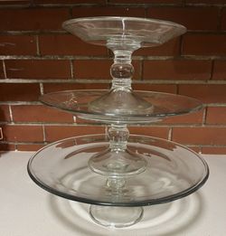 Three Tier Glass Stackable Serving Trays