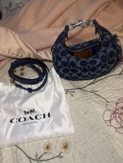 Coach Joine bag / denim deep blue multi crossbody wristlet