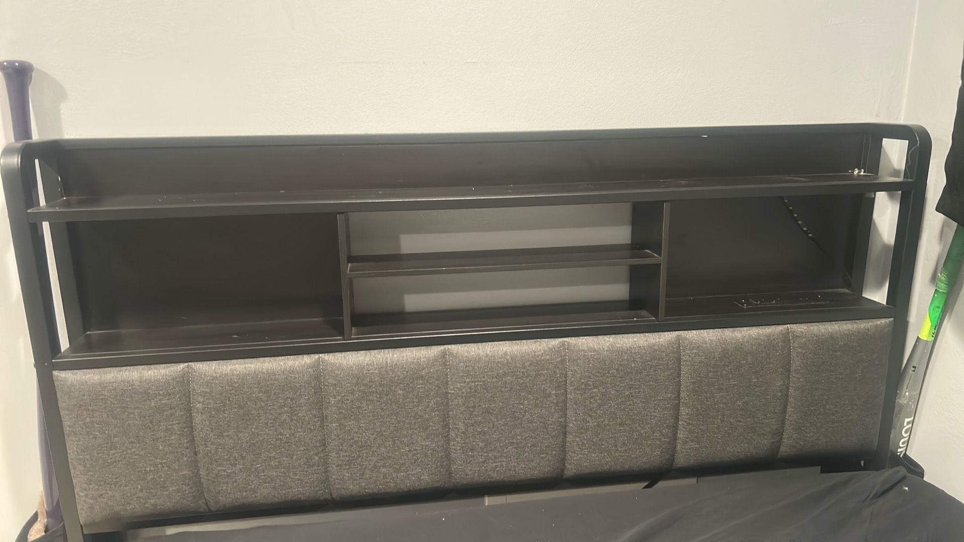 Headboard, mattress and dresser
