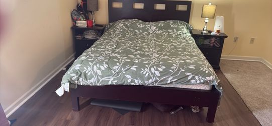 Dark Wood Queen Bed Frame