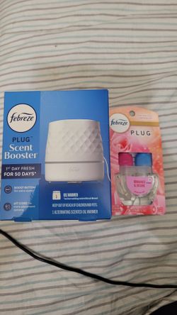 Febreze Plug Scent BOOSTER (1 OIL WARMER) &Febreze Plug In Air Freshener, Odor-Fighting Oil Refill Romance & Desire (0.87oz) For $14/$14 Por Los 2