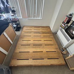 queen size low profile wooden bed platform