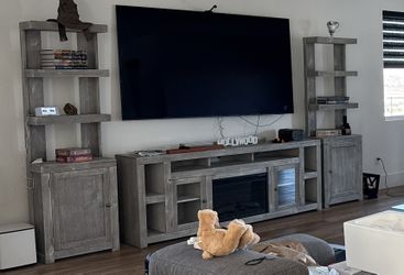 Entertainment Setup With Fireplace